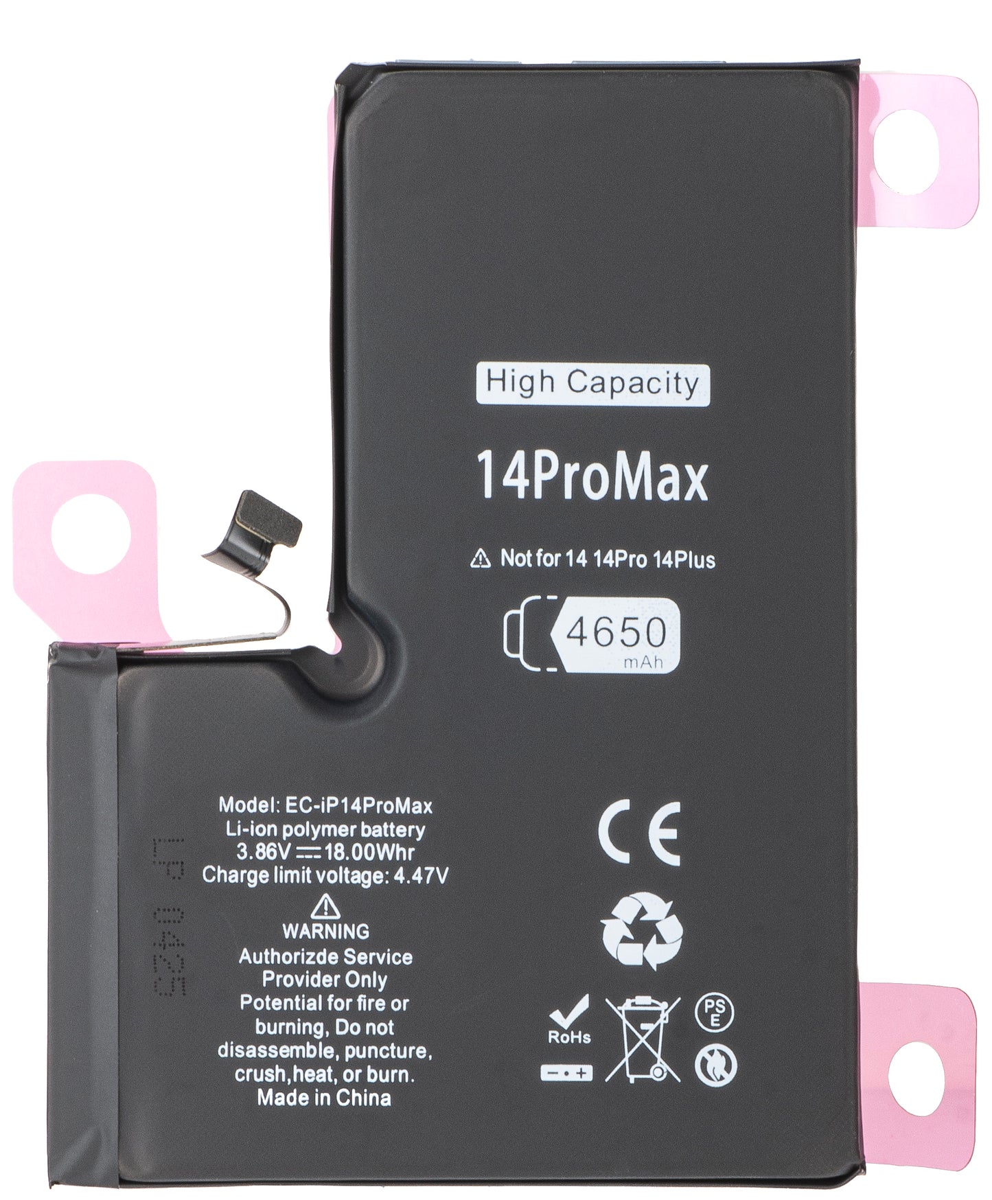 Battery for Apple iPhone 14 Pro Max, High Capacity