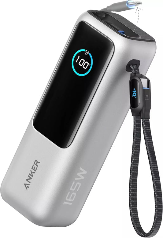 Anker External Battery, 25000mAh, 165W, QC + PD, 1 x USB-A - 3 x USB-C, Silver A1695H41