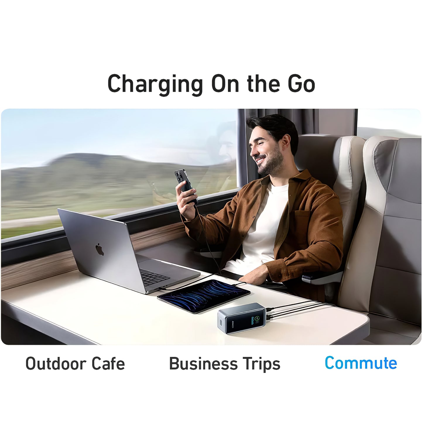 Anker Prime External Battery, 20000mAh, 200W, QC + PD, 1 x USB-A - 2 x USB-C, Black A1336011