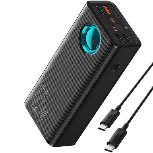 Baseus Amblight External Battery with Digital Display, 26800mAh, 65W, QC + PD, 1 x USB-C - 4 x USB-A, Black P10022402113-00