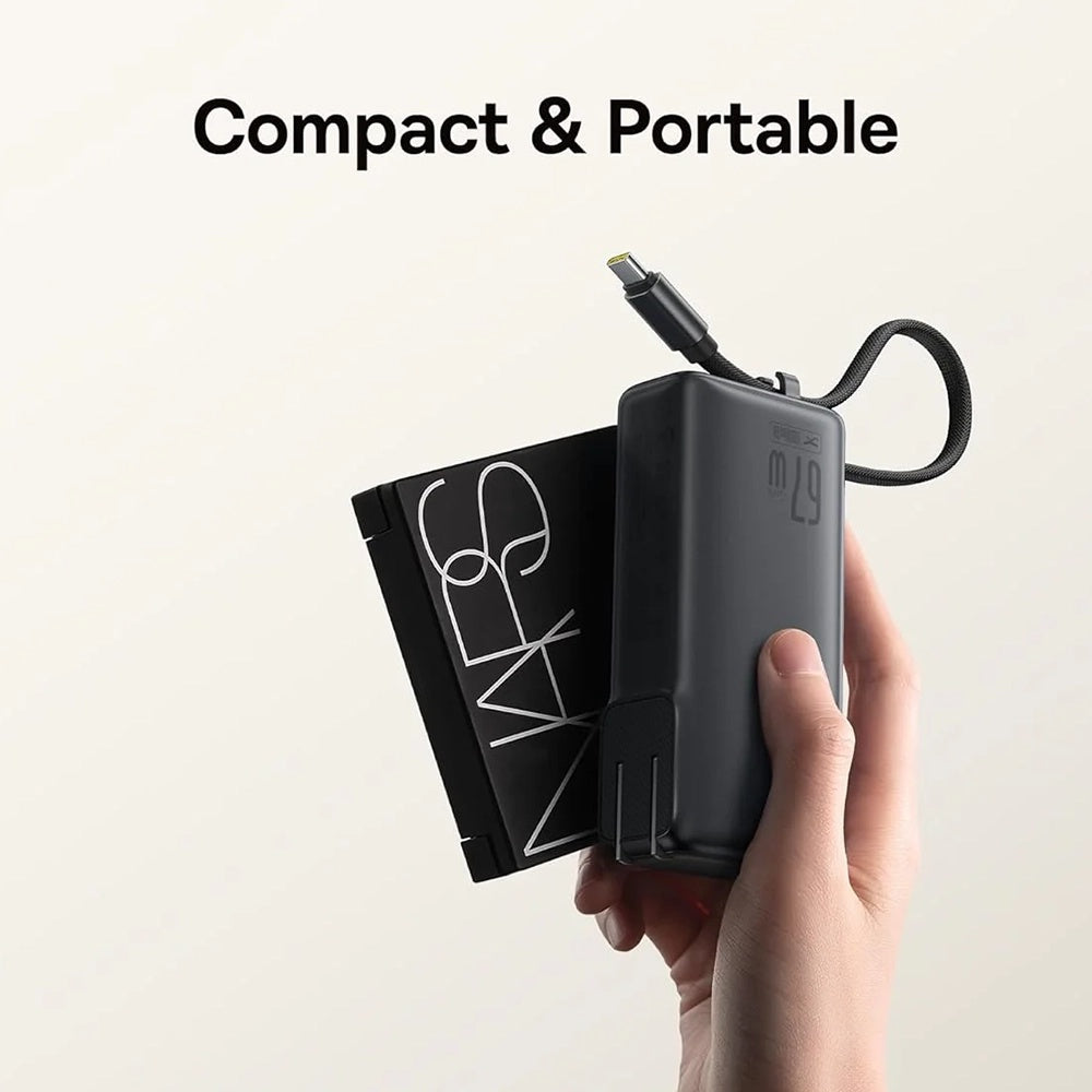 Baseus Nomos NT11 Omni US External Battery, 10000mAh, 67W, QC + PD, 1 x USB-A - 2 x USB-C, Black P10078807123-00