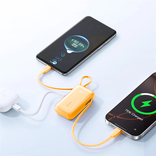 Joyroom JR-PR2L External Battery, 10000mAh, 35W, QC + PD, 1 x Lightning - 2 x USB-C, Orange