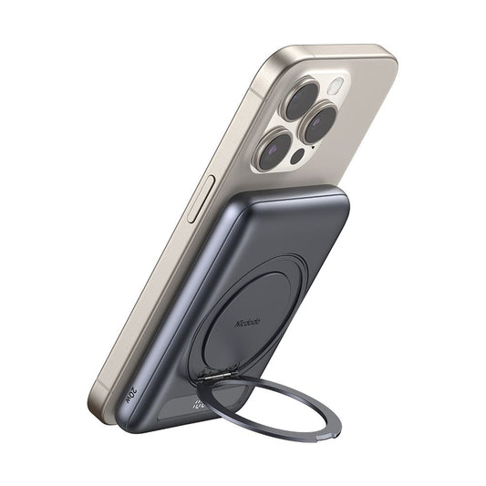 McDodo MC-8361 Meta Wireless External Battery, 5000mAh, 20W, PD + FQI, 1 x QI - 1 x USB-C, Gray
