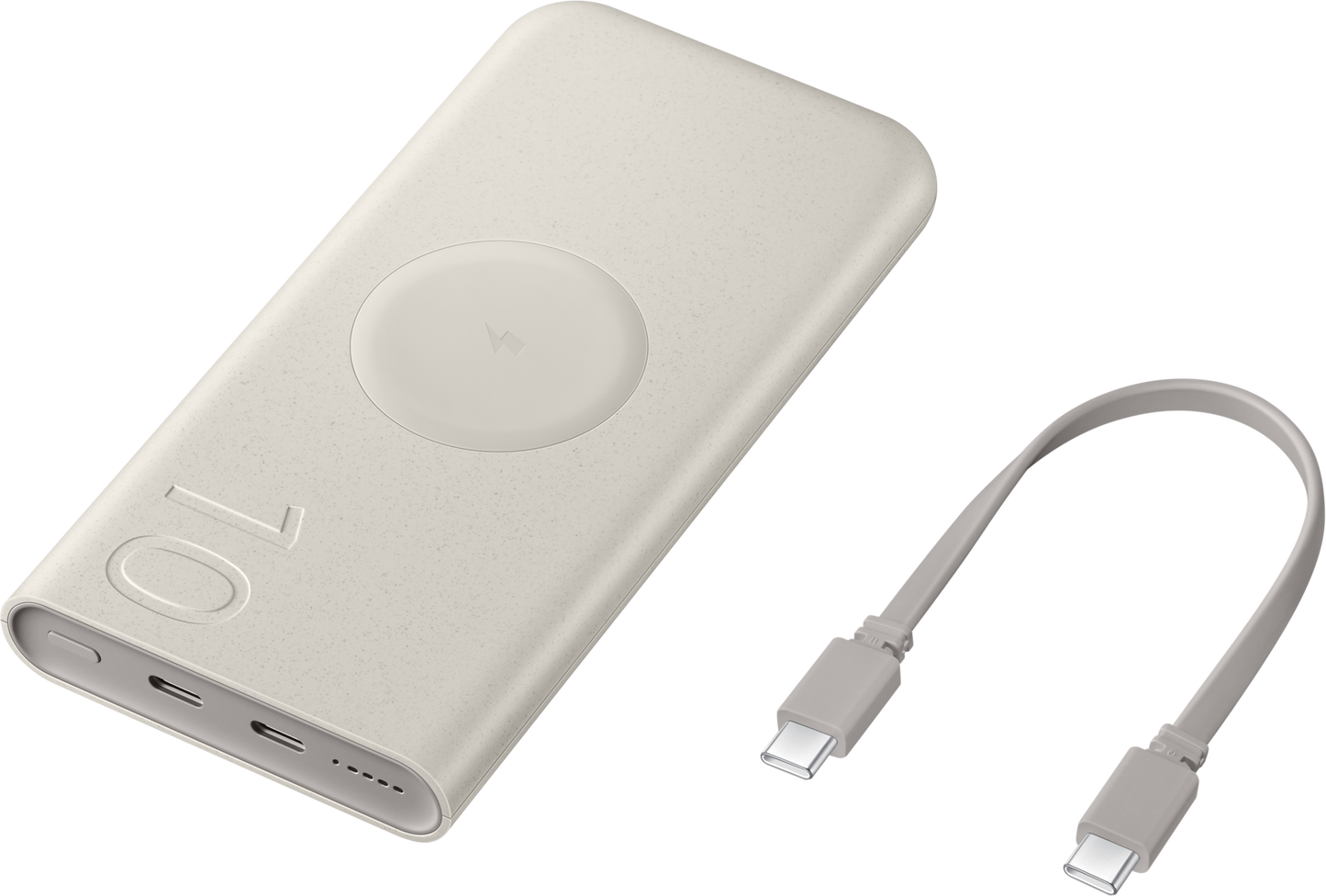 Samsung Wireless External Battery, 10000mAh, 25W, PD + FQI, 1 x QI - 2 x USB-C, Beige EB-U2510XUEGEU