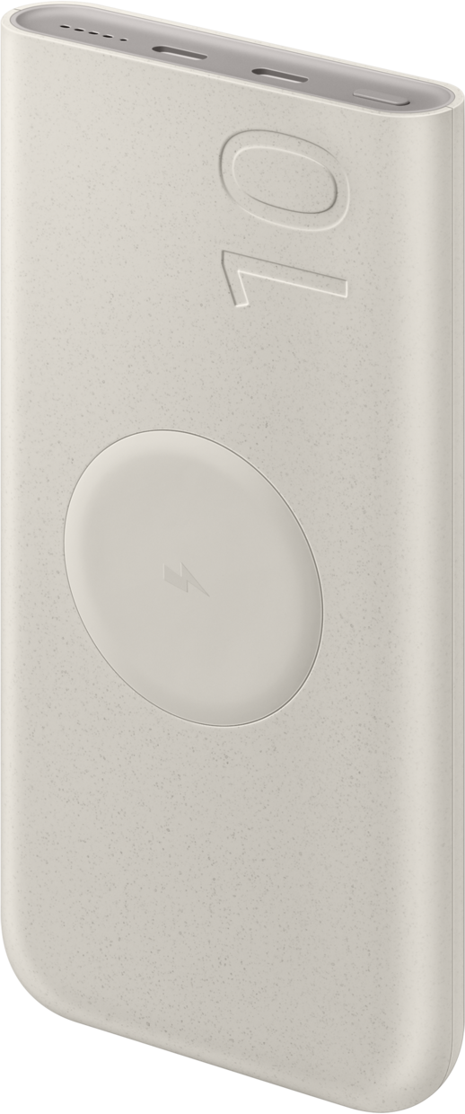 Samsung Wireless External Battery, 10000mAh, 25W, PD + FQI, 1 x QI - 2 x USB-C, Beige EB-U2510XUEGEU