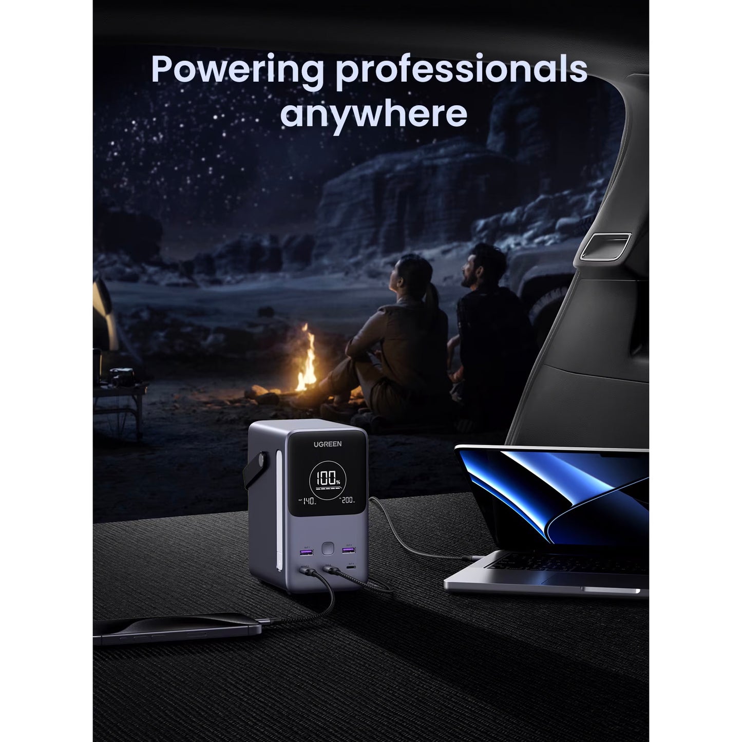 UGREEN PB770 External Battery, 48000mAh, 300W, QC + PD, 2 x USB-A - 3 x USB-C, Gray