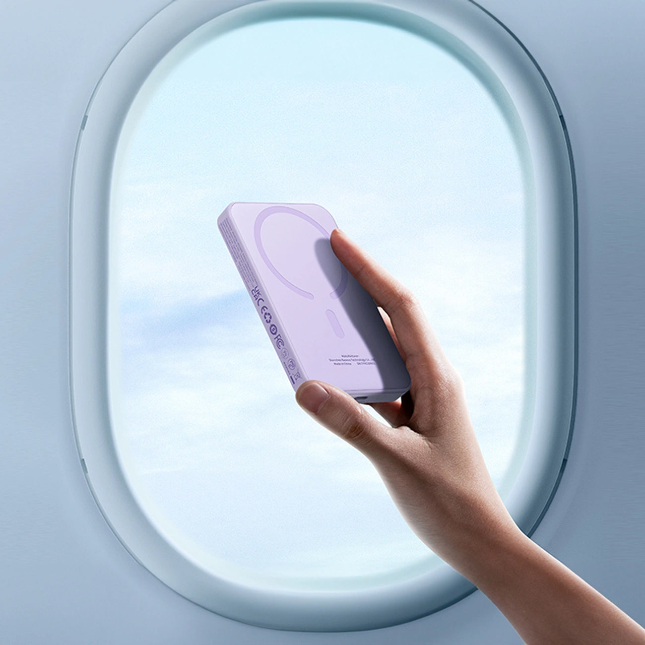 Baseus Magnetic Mini Wireless External Battery, 5000mAh, 20W, PD + FQI, 1 x QI - 1 x USB-C, Purple P10022107513