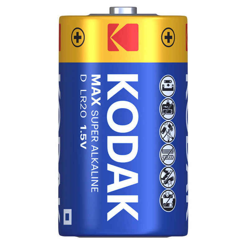 Kodak Max Super Alkaline Battery, LR20, Set of 2 pieces