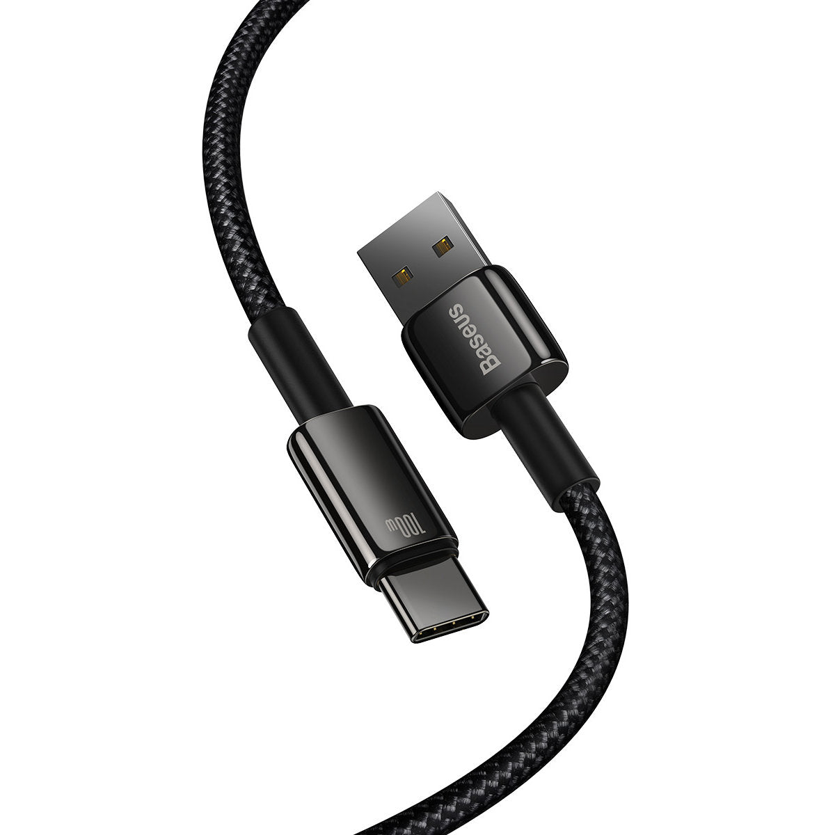 Data and Charging Cable USB-A - USB-C Baseus Tungsten Tungsten Gold, 100W, 2m, Black CAWJ00010101
