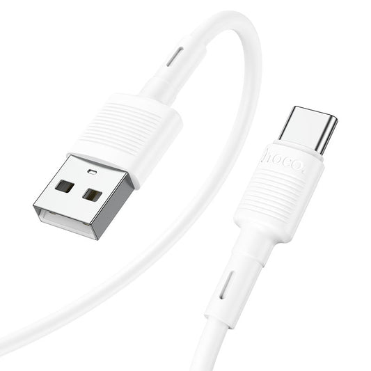 USB-A to USB-C Data and Charging Cable HOCO X83 Victory, 20W, 1m, White