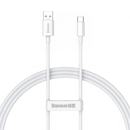 Data and Charging Cable USB-A - USB-C Baseus Superior Series, 65W, 1m, White CAYS000902 CAYS000902