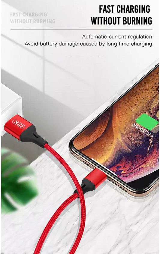 USB-A to microUSB Data and Charging Cable XO Design NB143, 18W, 2m, Red