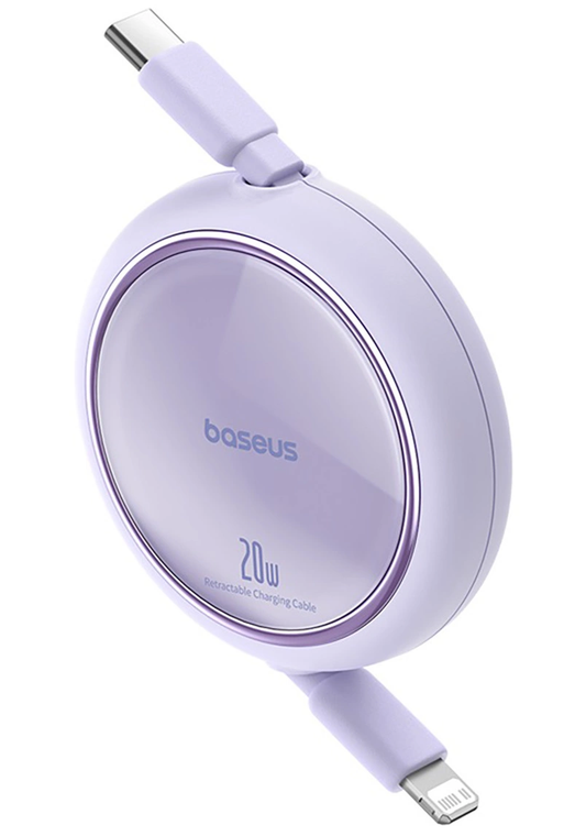 USB-C to Lightning Data and Charging Cable Baseus Free2Pull Mini Retractable, 20W, 1m, Purple P10364501511-00