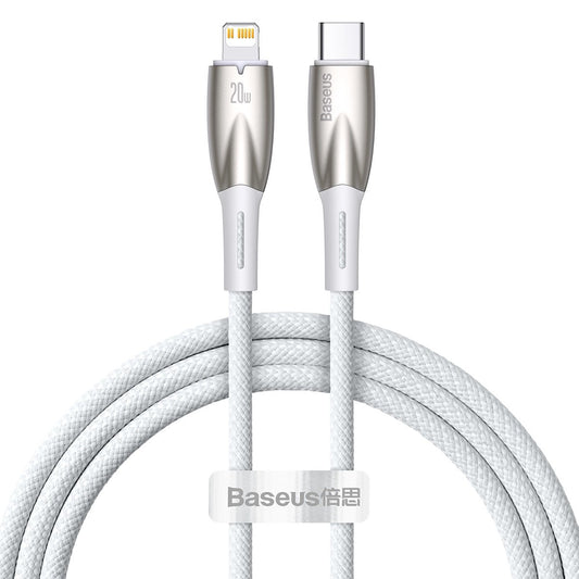 Baseus Glimmer Series USB-C - Lightning Data and Charging Cable, 20W, 1m, White CADH000002