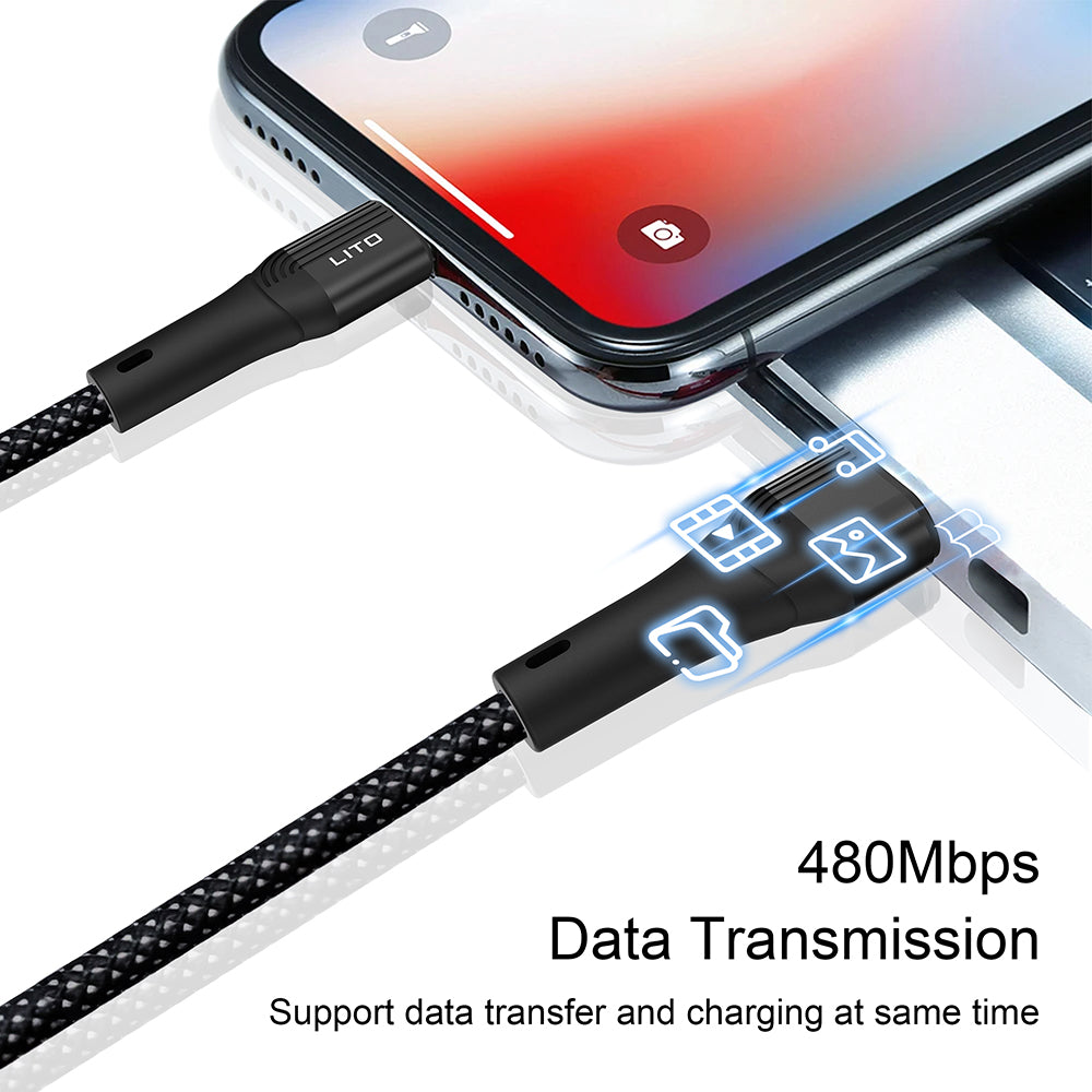 USB-C to Lightning Data and Charging Cable Lito LD14CL, 30W, 1m, Black