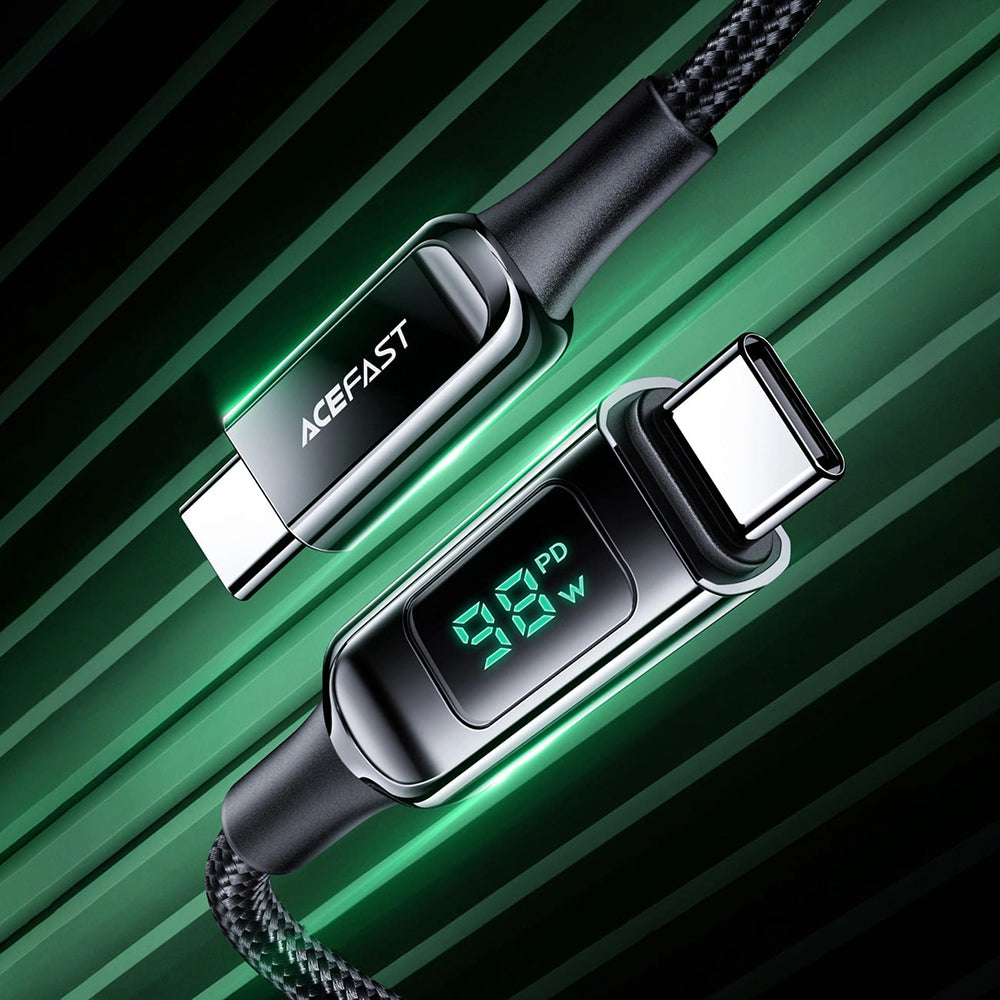 USB-C Data and Charging Cable - USB-C Acefast C6-03 Display, 100W, 2m, Black