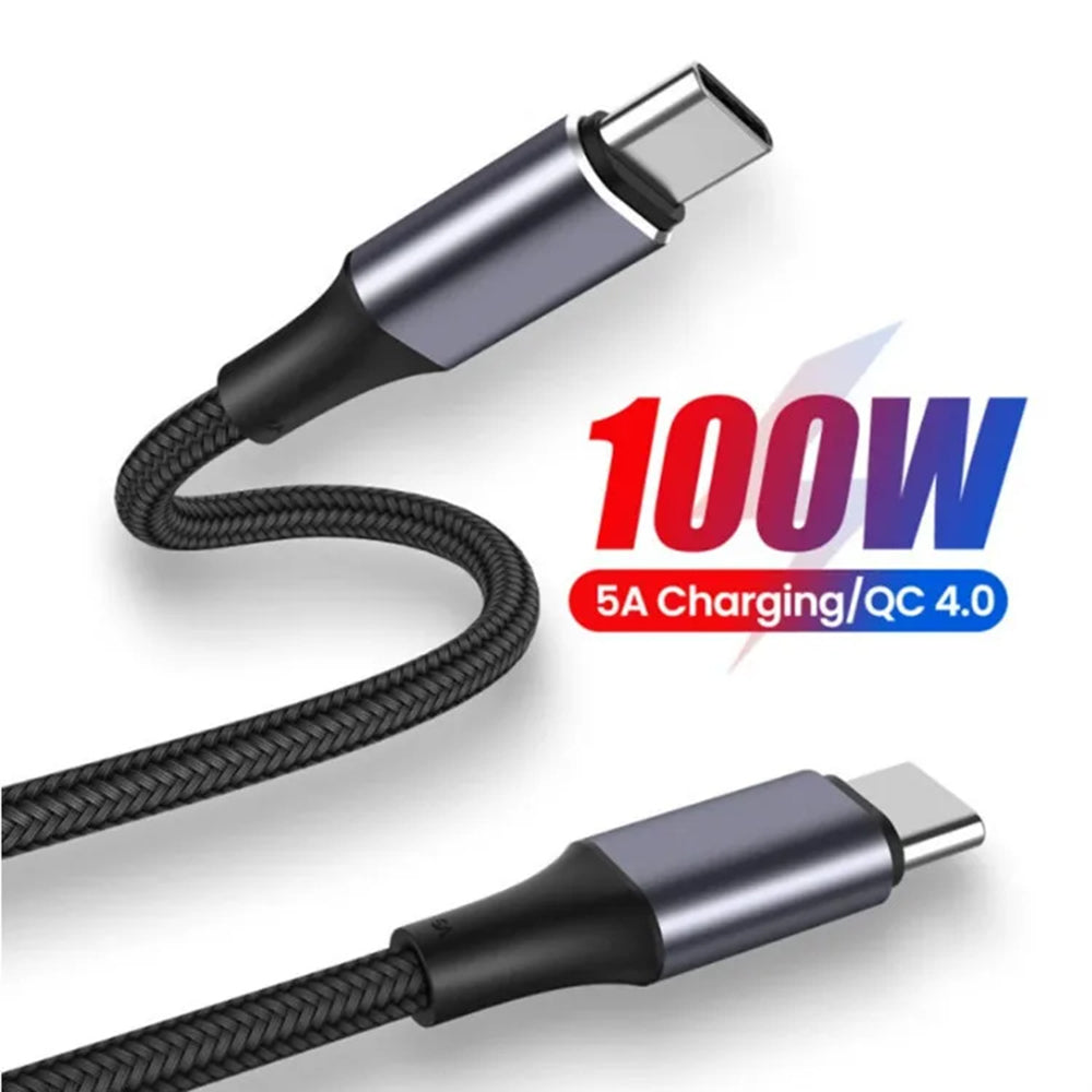 USB-C Data and Charging Cable - USB-C Techsuit PCB018, 100W, 1m, Black