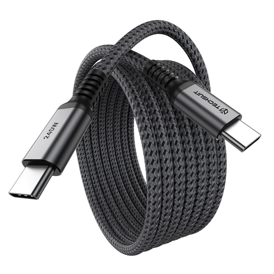 USB-C Data and Charging Cable - USB-C Techsuit TitanSync Pro CX2, 240W, 1m, Gray