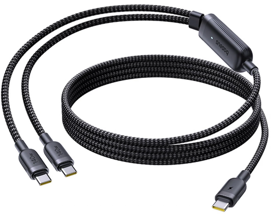 USB-C Charging Cable - 2 x USB-C Baseus Flash 4 2in1, 140W, 1.5m, Black E0426X00