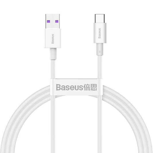 Data and Charging Cable USB-A - USB-C Baseus Superior Series, 66W, 1m, White CATYS-02