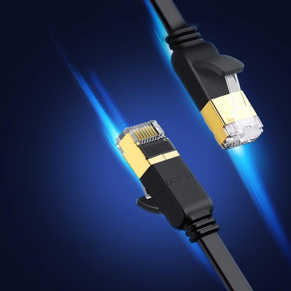 Network Cable UGREEN NW106 Flat, UTP, Cat7, 3m, Black