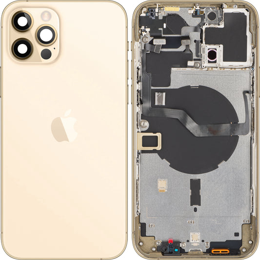 Apple iPhone 12 Pro Max Battery Cover, With Half Case, Gold, Swap