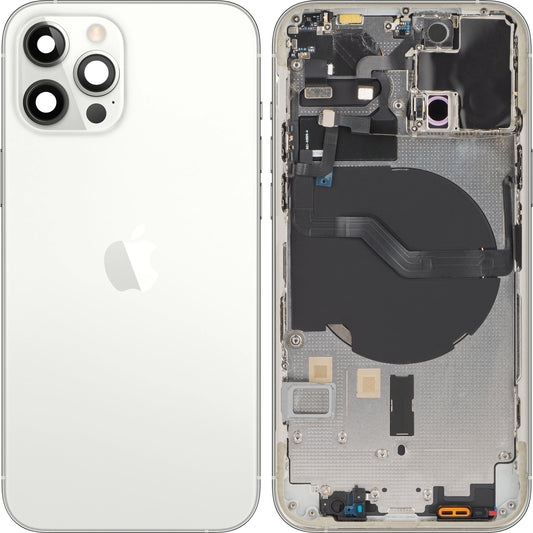 Apple iPhone 12 Pro Battery Cover, With Half Case, Silver, Swap