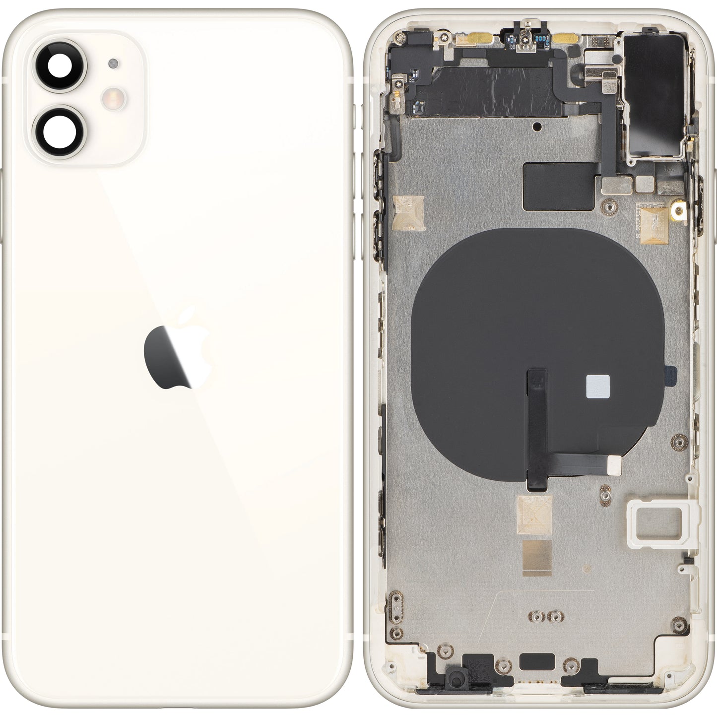 Battery Cover Apple iPhone 11, With Middle Case, White, Swap