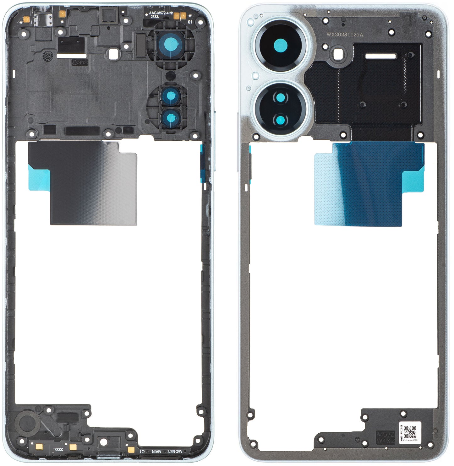 Middle Housing Xiaomi Redmi 13C, White (Glacier White), Service Pack 560003C3UA00