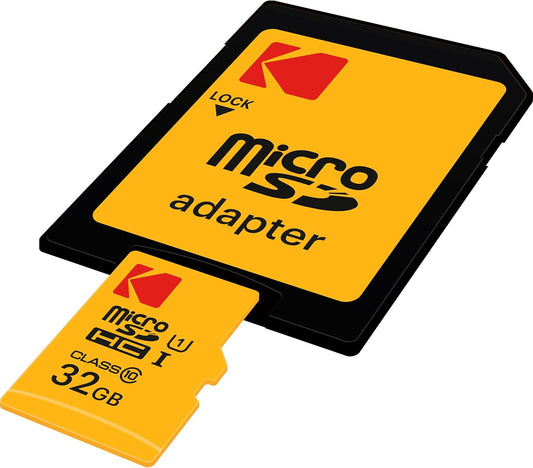 Kodak Premium Performance microSDHC Memory Card, 32Gb, Class 10 / UHS-1 U1, With Adapter EKMSDM32GHC10K