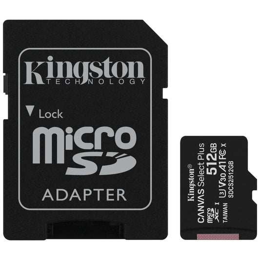 Memory Card microSDXC Kingston Canvas Select Plus, 512Gb, Class 10 / UHS-1 U3, With Adapter SDCS2/512GB