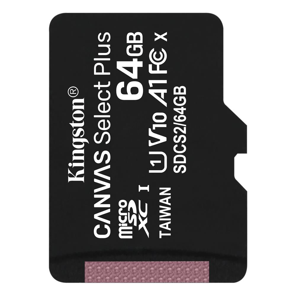 Kingston Canvas Select Plus Android A1 microSDXC Memory Card, 64GB, Class 10 / UHS-1 U1 SDCS2/64GBSP