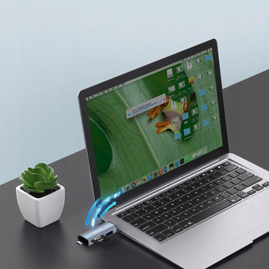 USB / USB-C Card Reader Tech-Protect, SD - microSD, Grey