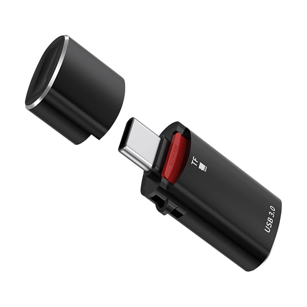 USB-C Techsuit AluVoltX Card Reader, USB-A (OTG) - microSD, Black