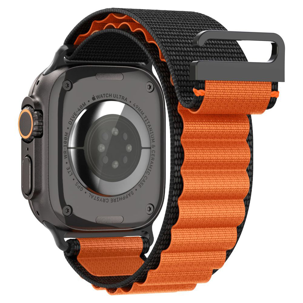 Spigen WBF1 Strap for Apple Watch 49mm / 46mm / 45mm / 44mm Series, Black Orange AMP10145