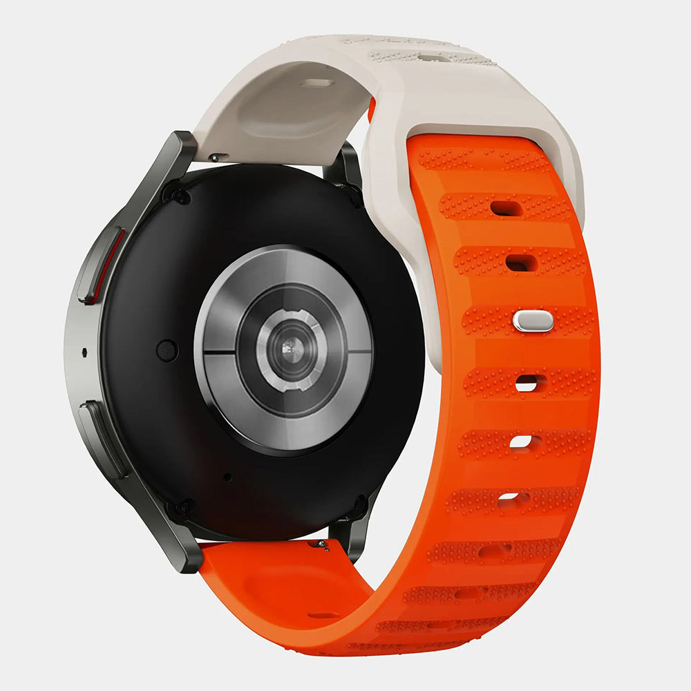 Techsuit W050 Strap for Samsung Galaxy Watch / Huawei Watch Series, Beige Orange