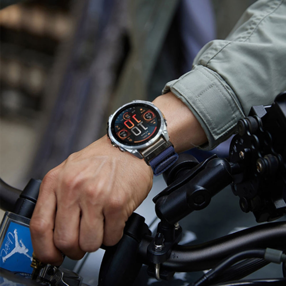 Techsuit W070 Strap for Garmin Watch Fenix / Forerunner / Approach Series, 22mm, Navy Blue