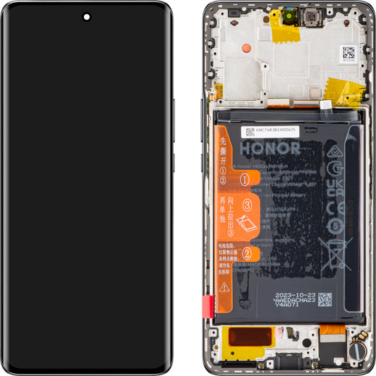 Display with Touchscreen Honor Magic6 Lite, with Frame and Battery, Midnight Black, Service Pack 0235AHHP
