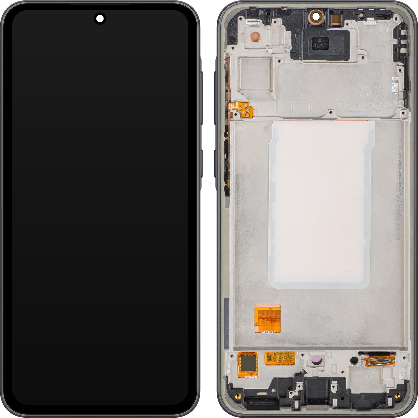 MP Touchscreen Display compatible with Samsung Galaxy A36 A366, with Frame, OLED Version, Black