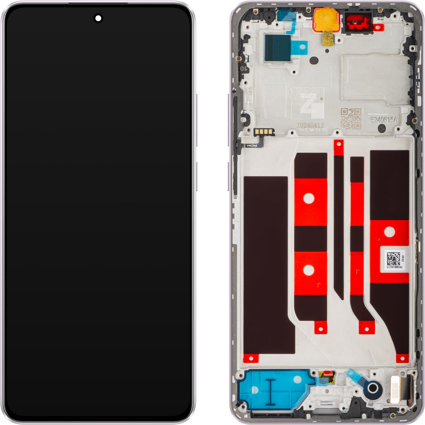 Oppo F25 Pro / Reno11 F Touchscreen Display, with Frame, Purple (Coral Purple), Service Pack 621029000176