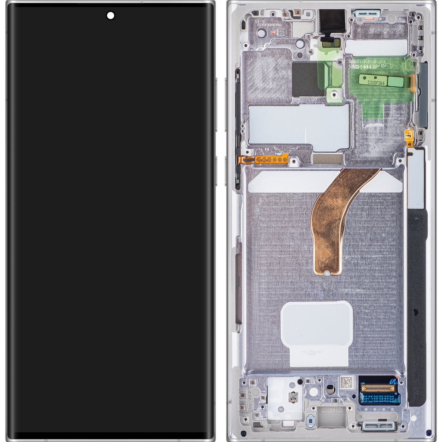 Touchscreen Display Samsung Galaxy S22 Ultra 5G S908, with Frame, White, Service Pack GH82-27488C