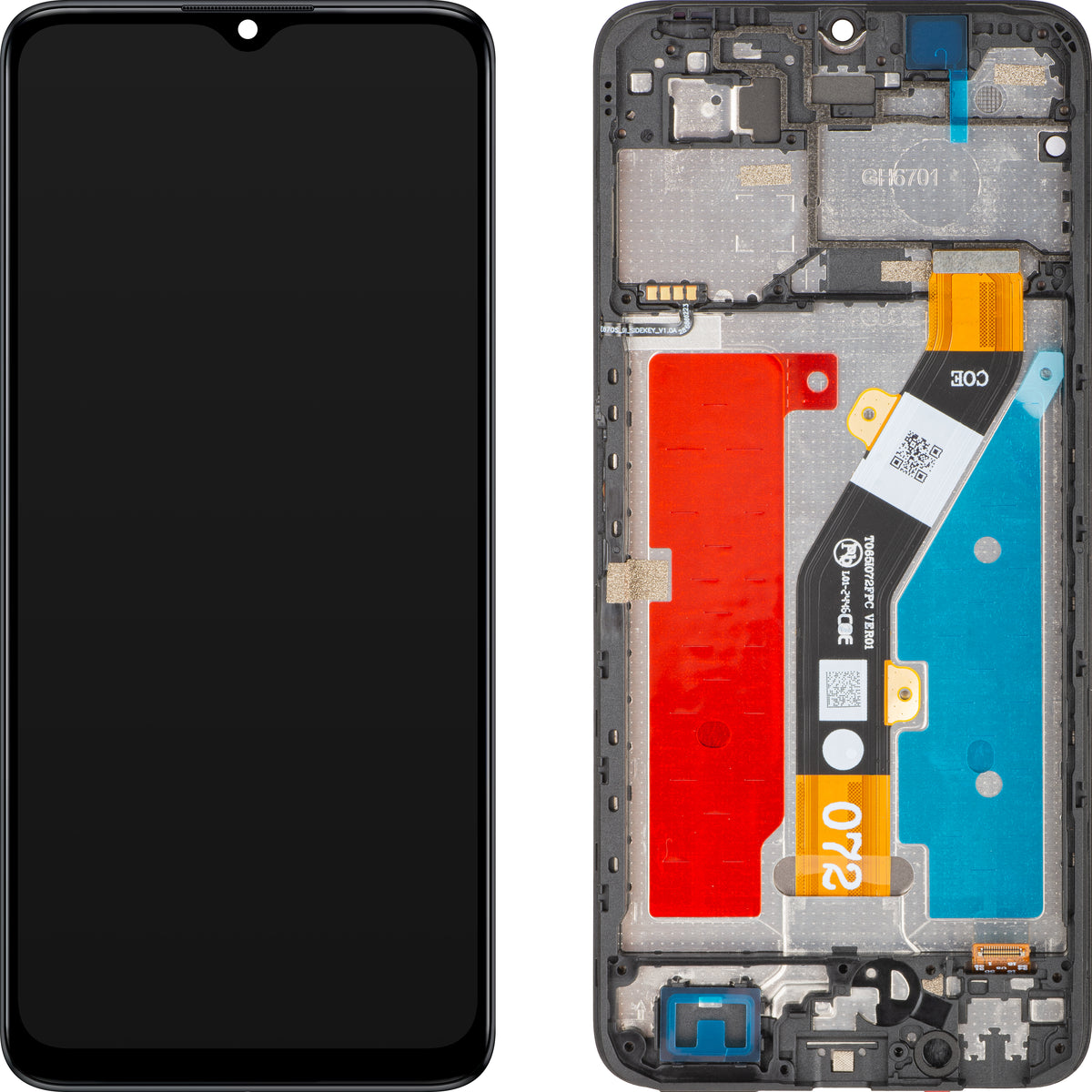 ZTE Blade A34 / Blade A54 Display with Touchscreen, with Frame, Black, Service Pack 80800518534