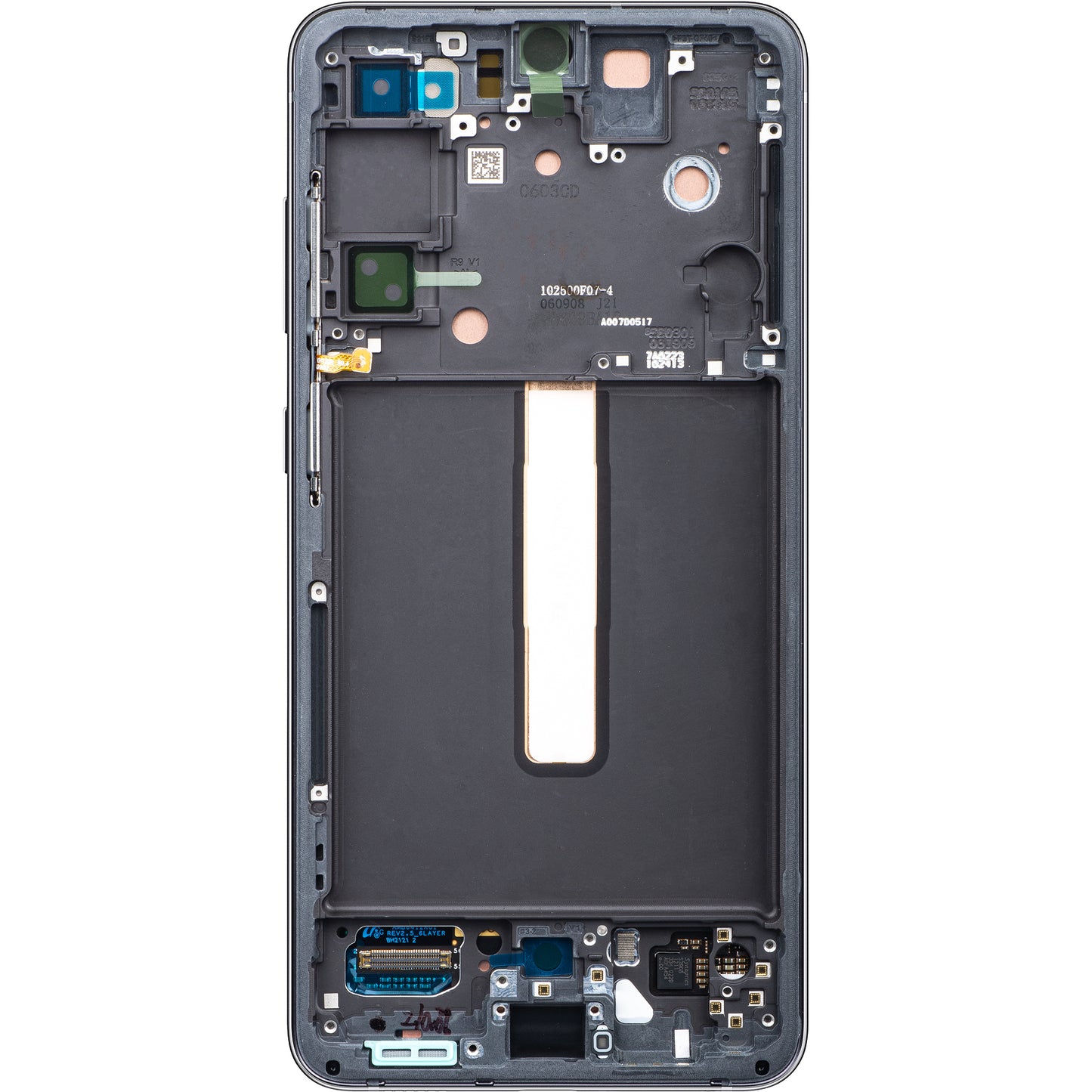 Touchscreen Display Samsung Galaxy S21 FE 5G G990, with Frame, Grey, Service Pack GH82-2656590A
