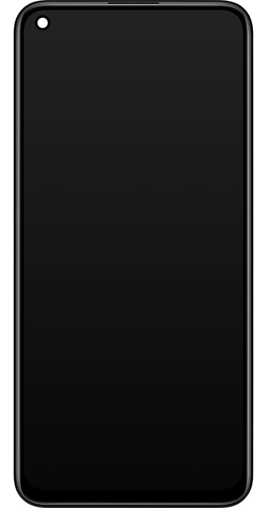 Touchscreen Display Xiaomi Redmi Note 9 5G / Redmi Note 9T 5G, with Frame, Black, Service Pack 5600030J2200