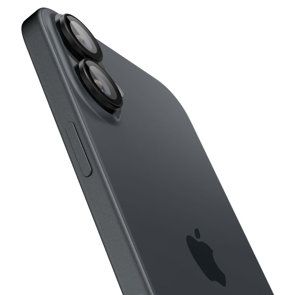Spigen GlastR EZ FIT Optik Pro Rear Camera Protector for Apple iPhone 17 / 16 Plus / 16, Tempered Glass, Set of 2 pieces, Black AGL07921