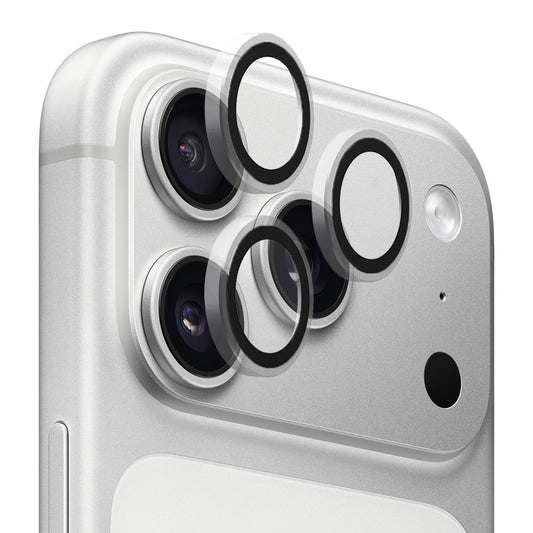 Blueo Metal Frame Rear Camera Protection Film for Apple iPhone 17 Pro Max / 17 Pro, Tempered Glass, Transparent