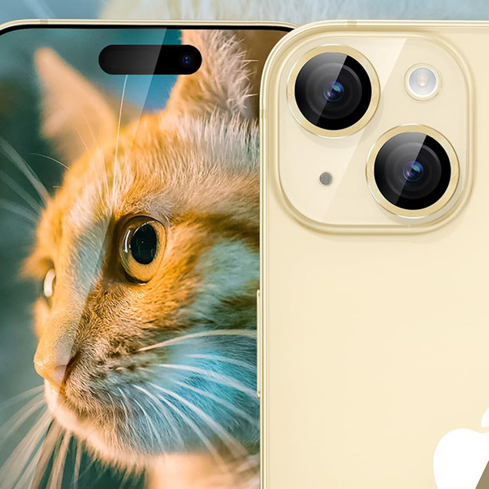 Lito S+ Rear Camera Protective Film for Apple iPhone 14, Tempered Glass, Yellow