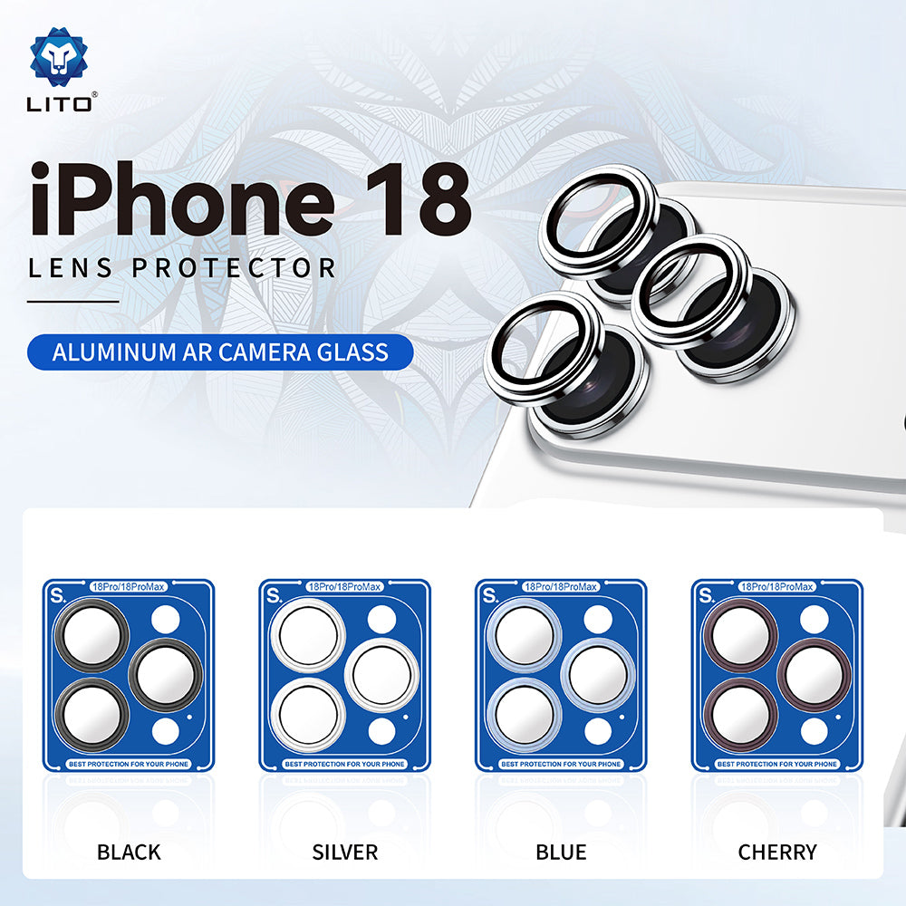 Lito S+ Rear Camera Protective Film for Apple iPhone 18 Pro / 18 Pro Max, Tempered Glass, Silver