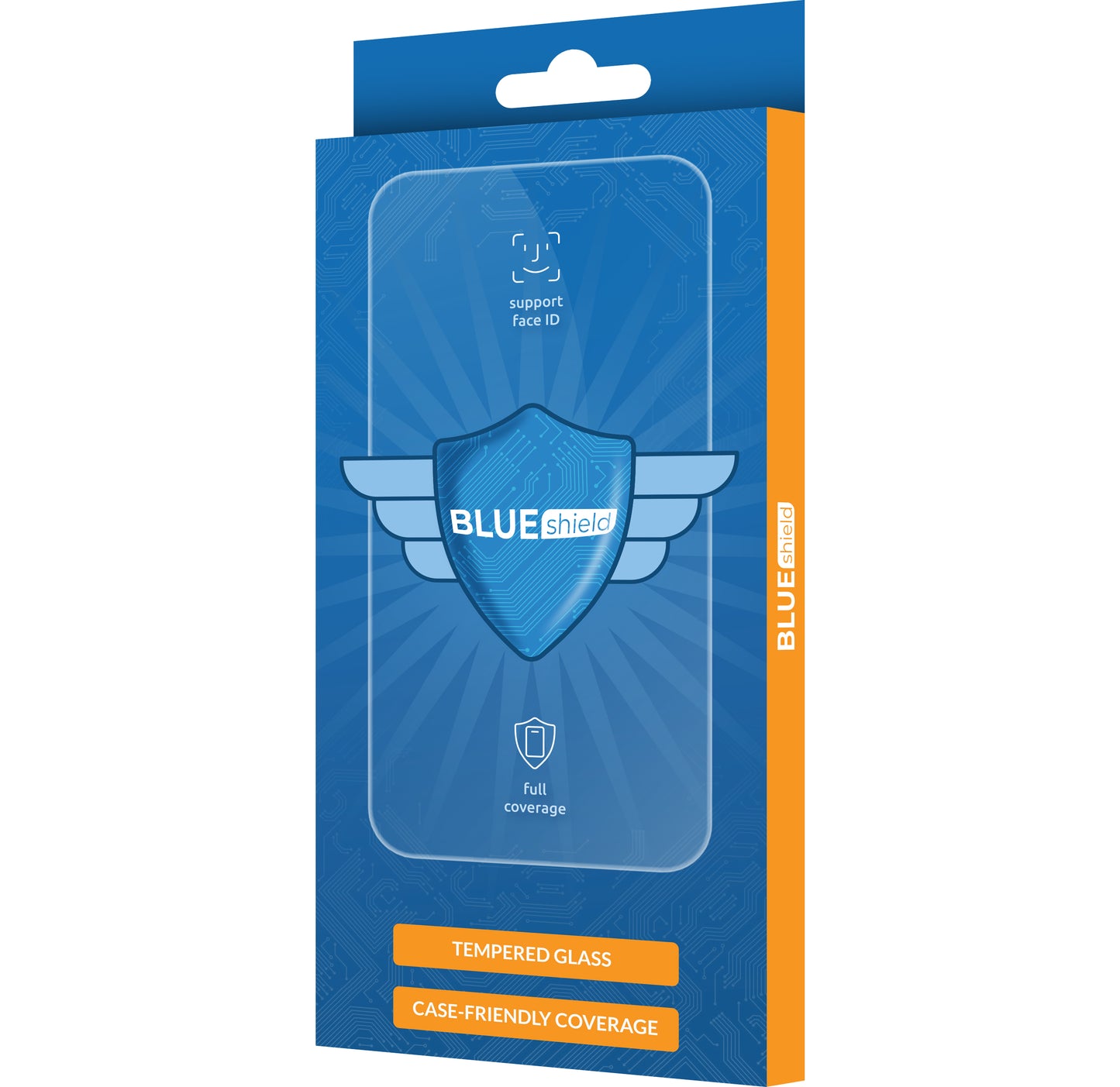 Blue Shield Screen Protector for Samsung Galaxy Galaxy S24 S921, Shielded Glass, Full Glue, Case Friendly, Black