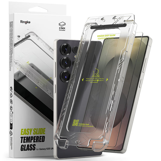 Ringke Easy Slide Screen Protector for Samsung Galaxy S25 Ultra S938, Tempered Glass, Full Glue, Set of 2 Pieces